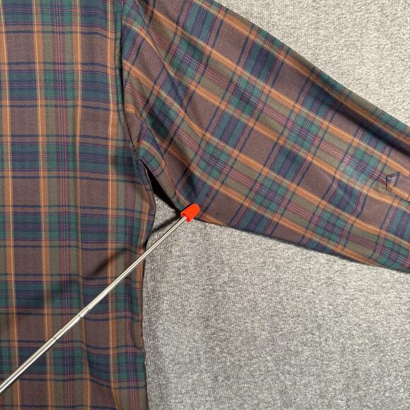 Sir Pendleton Shirt Mens Medium Brown Green Plaid Virgin Wool Button Down - Picture 15 of 16